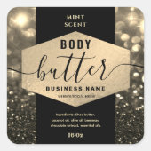 Modernes, elegantes Schriftzeichen-Butterlabel Quadratischer Aufkleber (Vorderseite)