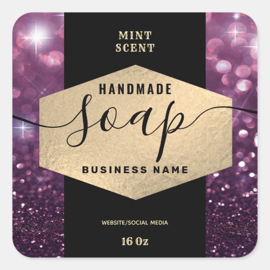 Modernes, elegantes Schriftzeichen-Butterlabel Quadratischer Aufkleber (Vorderseite)