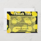 Modernes elegantes Schwarz-Gelb-Zitronen-Brautpart Dankeskarte (Vorderseite)
