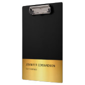Modernes, elegantes Schwarz-Gold-beruflich Klemmbrett (Links)