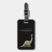 Modernes elegantes Schwarz-Gold-Dinosaurier-Monogr
