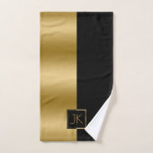 Modernes elegantes Schwarz & Gold geometrisches De Badhandtuch Set (Handtuch)