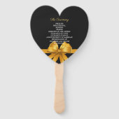 Modernes, elegantes Schwarz-Gold-Hochzeitsprogramm Fächer (Rückseite)