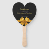 Modernes, elegantes Schwarz-Gold-Hochzeitsprogramm Fächer (Vorderseite)