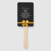 Modernes, elegantes Schwarz-Gold-Hochzeitsprogramm Fächer (Rückseite)
