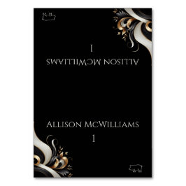 Modernes elegantes Schwarz-Gold-Pork-Symbol Tischnummer
