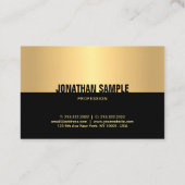 Modernes, elegantes Schwarz-Gold-Template Beruflic Visitenkarte (Rückseite)