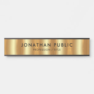 Modernes elegantes Schwarz & Gold-Template luxuriö Türschild