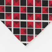 Modernes, elegantes schwarz-rotes Silber Fleecedecke (Ecke)