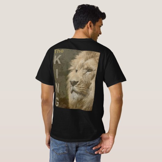 Modernes elegantes Schwarz-Template-Löwengesicht T-Shirt (Schwarz voll)