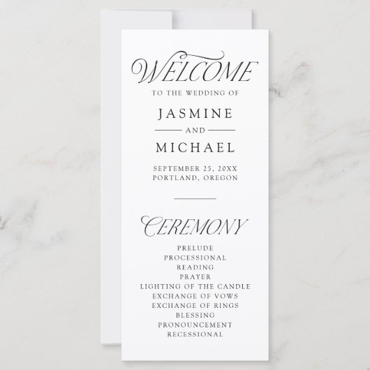 Modernes, elegantes Schwarz-Typografie-Hochzeitspr (Vorderseite)