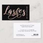 Modernes elegantes Schwarz- u. Rosengold peitscht Visitenkarte (Vorne/Hinten)