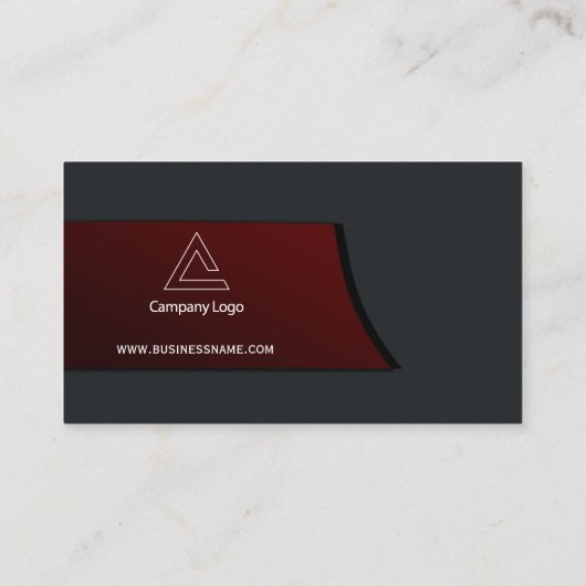 Modernes, elegantes Schwarz und Bordeaux Visitenkarte (Rückseite)