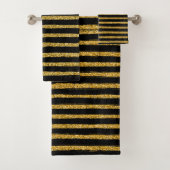 Modernes, elegantes Schwarz und           Goldbad Badhandtuch Set (Insitu)