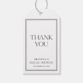 Modernes elegantes Schwarz-Weiß-Brautparty Geschenkanhänger (Vorderseite)