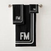 Modernes, elegantes Schwarz-Weiß-Eingramm-Badetuch Badhandtuch Set (Insitu)