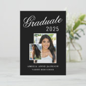 Modernes elegantes Schwarz-Weiß-Foto 2025 Ankündigung (Stehend Vorderseite)