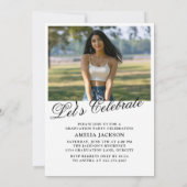 Modernes elegantes Schwarz-Weiß-Foto 2025 Einladung (Rückseite)