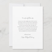 Modernes elegantes Schwarz-Weiß-Foto Dankeskarte (Rückseite)