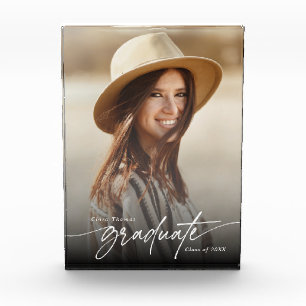 Modernes elegantes Schwarz-Weiß-Graduate-Foto Fotoblock