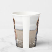 Modernes elegantes Schwarz-Weiß-Graduate-Foto Pappbecher (Rechts)