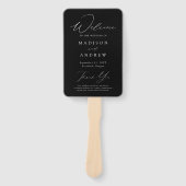 Modernes, elegantes Schwarz-Weiß-Hochzeitsprogramm Fächer (Vorderseite)