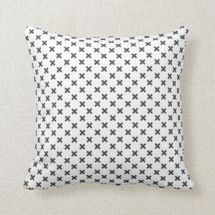 Modernes elegantes Schwarz-Weiß-Kreuz Kissen