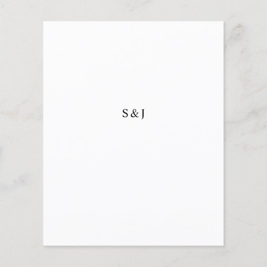 Modernes, elegantes Schwarz-Weiß-Menü (Rückseite)