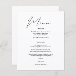 Modernes, elegantes Schwarz-Weiß-Menü