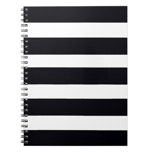 Modernes elegantes Schwarz-Weiß-Notebook Notizblock (Vorderseite)