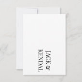 Modernes, elegantes Schwarz-Weiß-Personalisiert RSVP Karte (Rückseite)