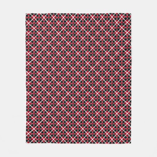 Modernes, elegantes Schwarz-Weiß-Schachtel Fleecedecke (Vorderseite)