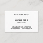 Modernes, elegantes Schwarz-Weiß-Schlichtes Berufl Visitenkarte (Rückseite)
