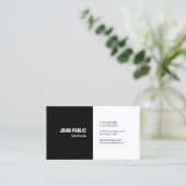Modernes, elegantes Schwarz-Weiß-Template Minimali Visitenkarte (Stehend Vorderseite)