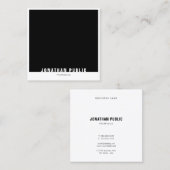 Modernes, elegantes, Schwarz-weißes Berufliches Te Quadratische Visitenkarte (Vorne/Hinten)