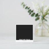 Modernes, elegantes, Schwarz-weißes Berufliches Te Quadratische Visitenkarte (Stehend Vorderseite)