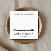 Modernes elegantes Schwarz-weißes Button Salon Treuekarte