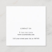 Modernes elegantes Schwarz-weißes Button Salon Treuekarte (Rückseite)