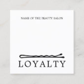 Modernes elegantes Schwarz-weißes Button Salon Treuekarte (Vorderseite)