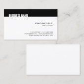 Modernes, elegantes, Schwarz-weißes, einfaches Coo Visitenkarte (Vorne/Hinten)