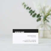 Modernes, elegantes, Schwarz-weißes, einfaches Coo Visitenkarte (Stehend Vorderseite)