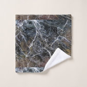 Modernes elegantes Schwarz-weißes Marmorgemauerwer Badhandtuch Set (Waschlappen)