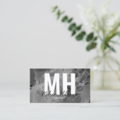 Modernes, elegantes Schwarz-weißes Monogramm Visitenkarte (Stehend Vorderseite)