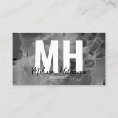 Modernes, elegantes Schwarz-weißes Monogramm Visitenkarte (Vorderseite)