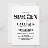 Modernes elegantes Schwarz-weißes Vier-Foto-Sweet Einladung (Rückseite)