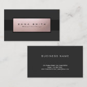 Modernes elegantes schwarzes berufliches visitenkarte (Vorne/Hinten)