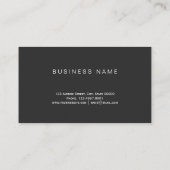 Modernes elegantes schwarzes berufliches visitenkarte (Rückseite)