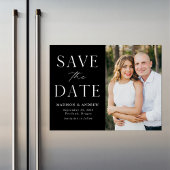 Modernes Elegantes Schwarzes Foto Save the Date Magneteinladung