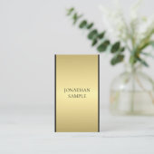 Modernes Elegantes Schwarzes Gold Beruflich Visitenkarte (Stehend Vorderseite)