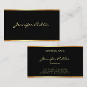 Modernes, elegantes Schwarzes Gold Berufliche Hand Visitenkarte (Vorne/Hinten)